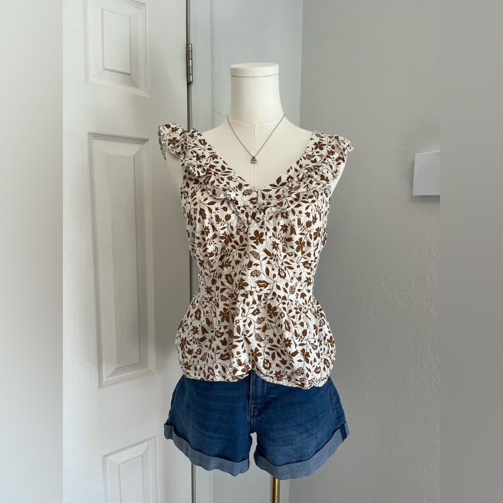 Floral Sleeveless Top with Open Back